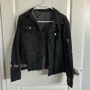 Black Ripped Jean Jacket